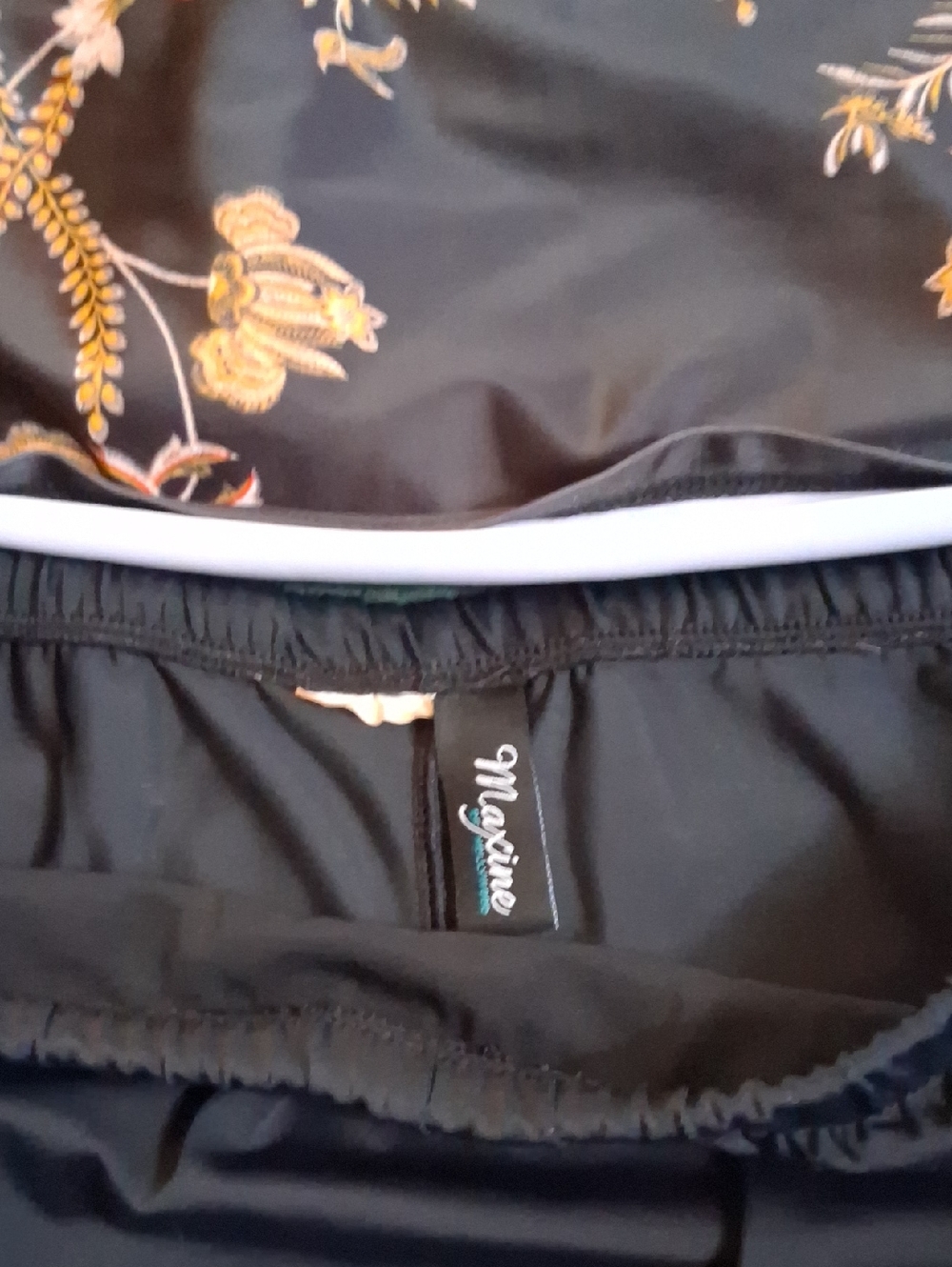 Maxine Floral Printed Black Tankini Top and Black Swim Bottoms - Picture 2 of 5